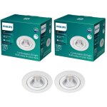 Lot de 2 spots encastrés led philips sparkle 5, 5w ? blanc chaud 2700k, dimmables Lot de 2 spots encastrés led philips sparkle 5, 5w ? blanc chaud 2700k, dimmables