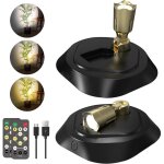 Lot de 2 spots led sans fil avec t�l�commande magn�tique rechargeable, �clairage d'int�rieur, temp�rature ...