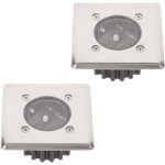 Lot de 2 spots solaires led encastrables au sol - carr� - 8, 5 x 8, 5 cm - en acier inoxydable - 2 spots ...