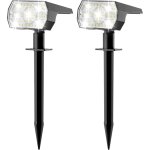 Lot de 2 spot solaire outdoor, 56 leds 3 modes lampe exterieur jardin, fonction 2 en 1 et ip65 �tanche ...