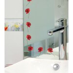 Lot de 2 stickers autocollants dcoratifs 11x10cm, photo de coquelicot rouge x12 - dcoration murale ...