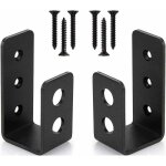 Lot de 2 supports de porte en acier robuste pour porte de 2 x 4, barre de scurit en forme de u Lot de 2 supports de porte en acier robuste pour porte de 2 x 4, barre de scurit en forme de u