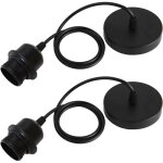 Lot de 2 suspension e27 avec anneau � vis, c�ble r�glable 100cm, e27 porte lampe suspension, compatible ...