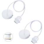 Lot de 2 suspensions e27 avec bague vissable, c�ble textile r�glable 100cm, suspension compatible avec ...