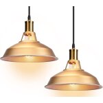 Lot de 2 suspension luminaire industrielle vintage en m�tal, lustre abat - jour �clairage int�rieur 27cm ...
