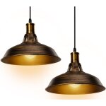 Lot de 2 suspension luminaire industrielle vintage en m�tal, lustre abat - jour �clairage int�rieur 27cm ...