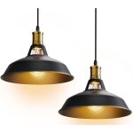 Lot de 2 suspension luminaire industrielle vintage en m�tal, lustre abat - jour �clairage int�rieur 27cm ...