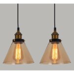 Wottes - lot de 2 suspension luminaire industrielle vintage plafonniers lustre edison lampe suspensions ...