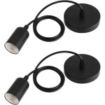 Lot de 2 suspensions en mtal, cble rglable 100 cm, base de suspension e27, accessoires de suspension ...