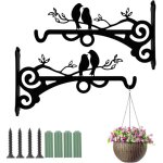 Lot de 2 suspension plante, crochet mural de 20 cm, suspension plante exterieur pour pot de fleur suspendu, ...