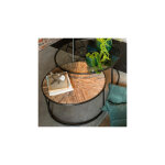 M&s - lot de 2 tables basses 91 et 74, 5 cm en verre, bois et mtal