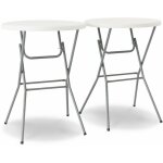 Sweeek - lot de 2 tables hautes de réception ? gala ? mange debout. pliables. Ø80cm x 110cm Sweeek - lot de 2 tables hautes de réception ? gala ? mange debout. pliables. Ø80cm x 110cm