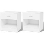 Helloshop26 - lot de 2 tables de nuit chevet commode armoire meuble chambre avec tiroir blanc Helloshop26 - lot de 2 tables de nuit chevet commode armoire meuble chambre avec tiroir blanc