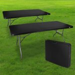 Skylantern - lot de 2 tables pliantes de camping 180 cm rectangulaire noir - table de jardin 8 personnes ...