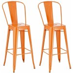 Lot de 2 tabourets de bar aiden en métal orange Lot de 2 tabourets de bar aiden en métal orange