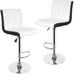 Lot de 2 tabourets de bar chaises de bar maison rglable de hauteur pour bar comptoir ou cuisine - blanc ...