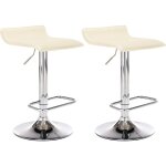 Lot de 2 tabourets de bar dyn en similicuir cr�me
