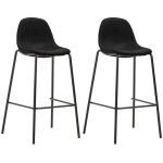 Lot de 2 tabourets de bar tabourets hauts - chaises fauteuil de bar noir tissu vidaxl