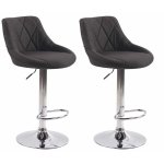 Lot de 2 tabourets de bar lazio tissu gris fonc�