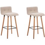 Clp - r�glez 2 tabourets hauts avec dos en tissu chaises de cuisine matelass�es diff�rentes couleurs ...