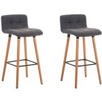 Clp - r�glez 2 tabourets hauts avec dos en tissu chaises de cuisine matelass�es diff�rentes couleurs ...