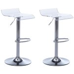 Vente - unique - lot de 2 tabourets de bar oliver - acrylique - transparent
