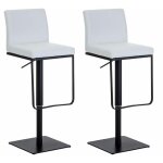 Clp - lot de 2 tabourets de bar panama recouverts de similicuir blanc noir