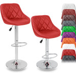 Tresko - lot de 2 tabourets de bar rouge, hauteur rglable et rotation  360 (60 - 80cm)