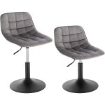Lot de 2 tabouret de bar si�ge en velours chaise de bar avec dossier tabouret rotatif moderne hauteur ...