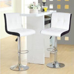 Lot de 2 tabourets de bar en simili cuir et métal hauteur réglable charge max 113kg avec repose - pieds ... Lot de 2 tabourets de bar en simili cuir et métal hauteur réglable charge max 113kg avec repose - pieds ...