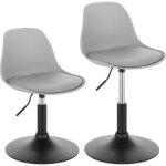 Woltu - lot de 2 tabouret de bar en similicuir, tabouret rotatif pour bar, cuisine, bistro comptoir, ...