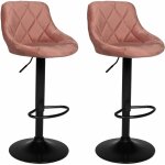 Happy garden - lot de 2 tabourets de bar en velours rose robin Happy garden - lot de 2 tabourets de bar en velours rose robin