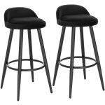 Woltu - lot de 2 tabouret de bar chaise de bar en velours, tabouret bistro avec repose - pieds en m�tal, ...