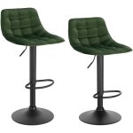 Lot de 2 tabourets de bar woltu en velours et mtal, chaises de comptoir rglable en hauteur et rotatif, ...