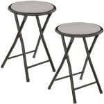 Lot de 2 tabourets pliants avec effet velours Lot de 2 tabourets pliants avec effet velours