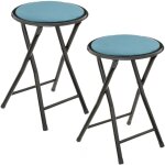 Lot de 2 tabourets pliants avec effet velours Lot de 2 tabourets pliants avec effet velours