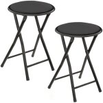 Lot de 2 tabourets pliants avec effet velours Lot de 2 tabourets pliants avec effet velours