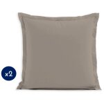Home linge passion - lot de 2 taies carr�es coton 57 fils beige 63x63 cm