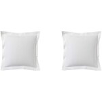Lot de 2 taies d'oreillers blanc 100% coton 65x65 cm