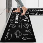 Lot 2 tapis cuisine 40x120 + 40x60cm a4, antid�rapants / lavables, cuisine / couloir / salon / chambre ...