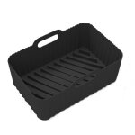 Lot de 2 tapis en silicone pour friteuse � air, format rectangulaire, noir
