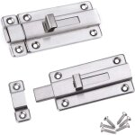 Lot de 2 targettes 3. 0 pouces verrou de porte � boulon coulissant avec 12 vis verrou de porte en acier ...