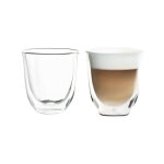 Lot de 2 tasses capuccino delonghi double parois - 19 cl