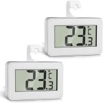 Lot de 2 thermom�tres frigo num�riques mini avec crochet, �cran lcd, usage cong�lateur / r�frig�rateur ...