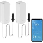 Lot de 2 thermomètres intelligents - capteur de température wifi avec sonde externe - thermomètre de ... Lot de 2 thermomètres intelligents - capteur de température wifi avec sonde externe - thermomètre de ...