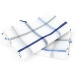 Lot de 2 torchons cuisine toile squares lin coton et lin