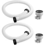Lot de 2 tuyau de rechange avec �crous de 150 cm de long, tuyau pompe piscine, blanc - pompe de filtre ...