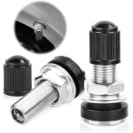 Lot de 2 valves de voiture, valves de pneu avec bouchons anti - poussire en mtal tubeless valves universelle ...