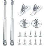 Lot de 2 v�rins � gaz hydrauliques - 100 nm / 10 kg - raccords � ressort de compression - charni�res ...