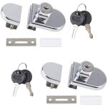 Lot de 2 verrous en alliage de zinc pour porte de placard en verre ou vitrine de 5 � 8 mm